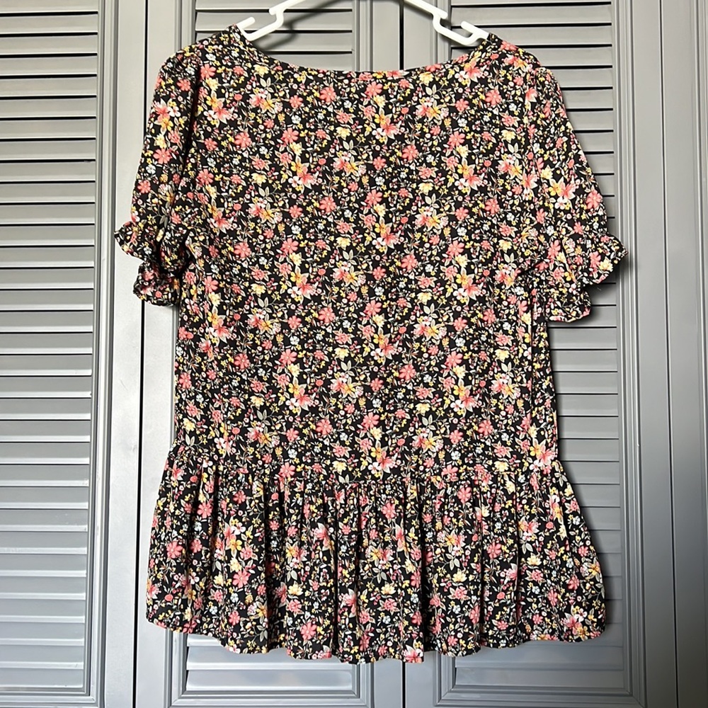 B04 - Lake Flower : Floral Blouse - L - Picture 4 of 9
